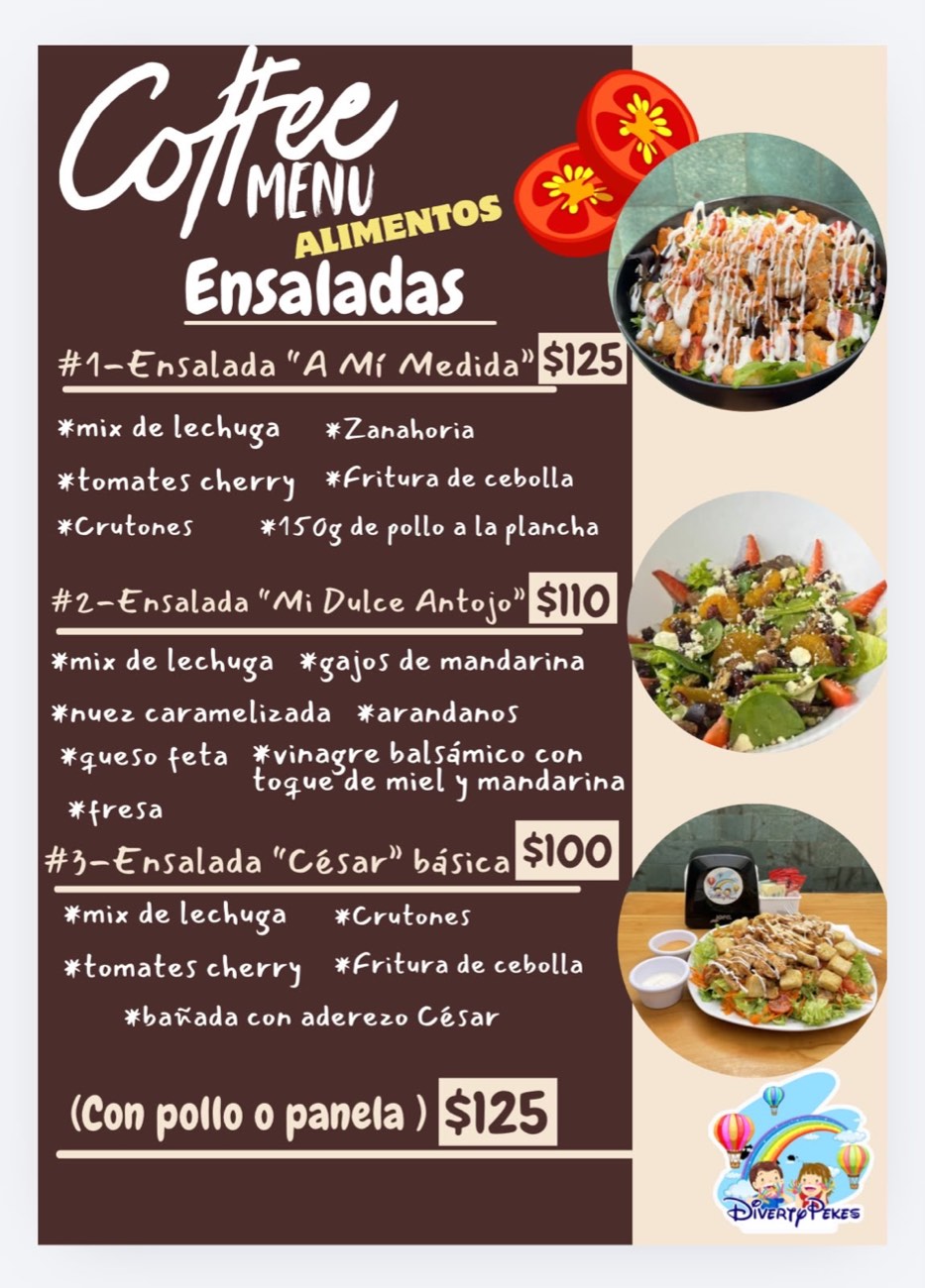 Menú de ensaladas